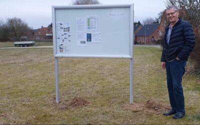 Skilt til både information og køb, salg, bytte